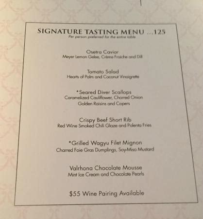 tasting menu las vegas.